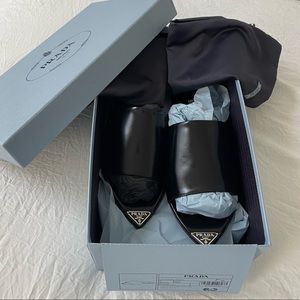 Band new Prada Pointed Toe Leather Slide